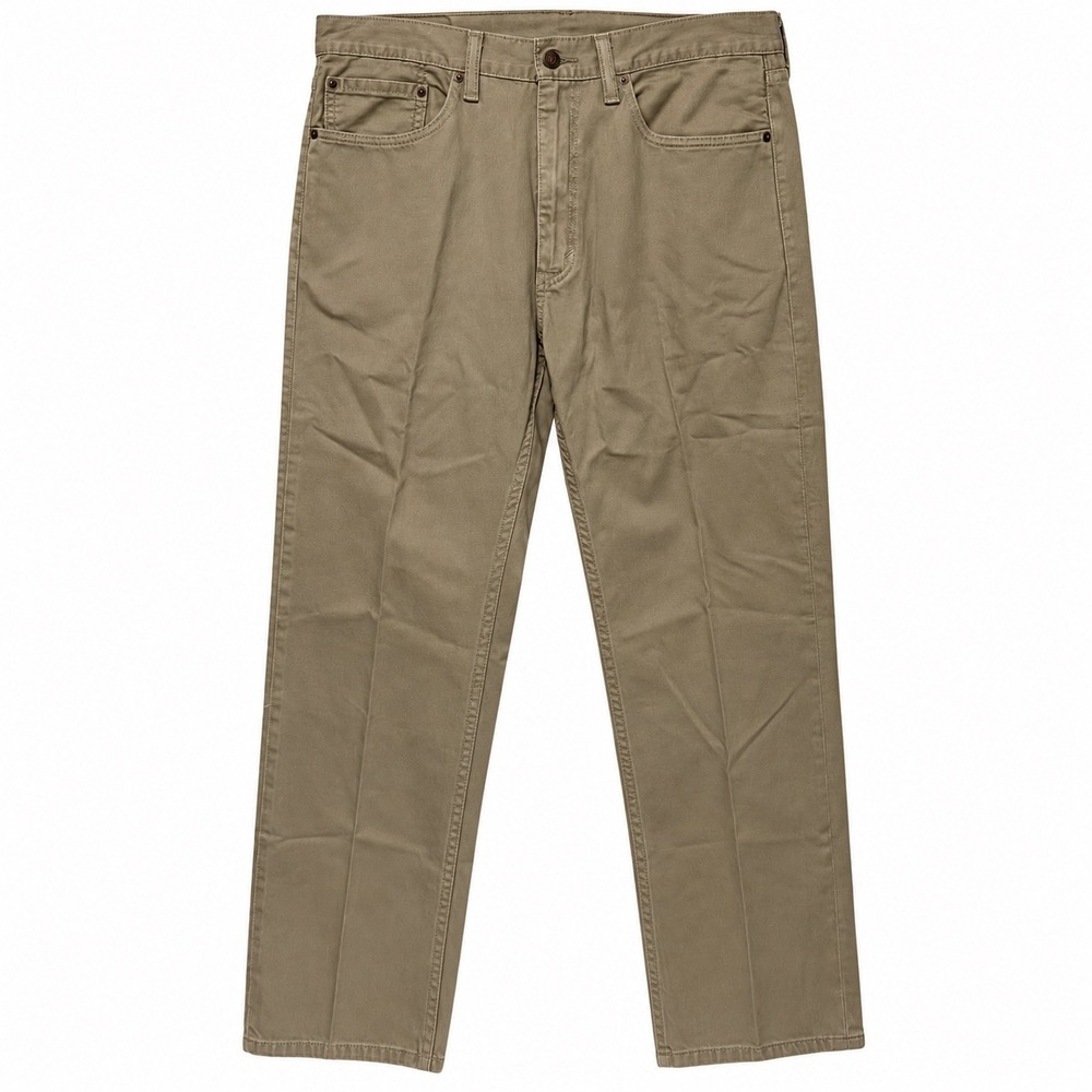 Levis 505 Regular Fit Khaki Tan Straight Leg Cotton Pants Mens 36x30 00505-0718